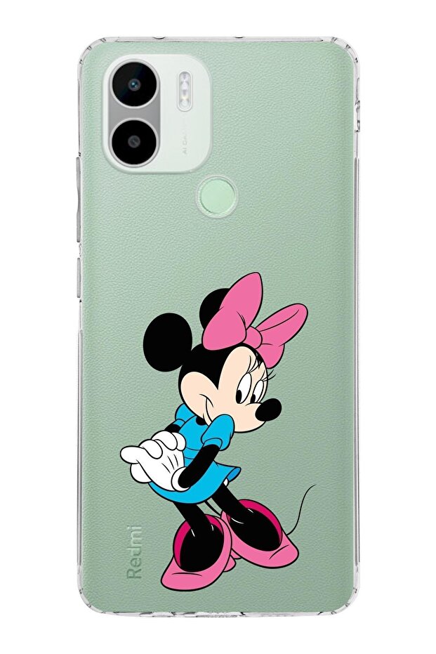 Redmi A2 Plus Kamera Korumalı Kapak Minnie Mouse Tasarımlı Şeffaf Silikon - 1