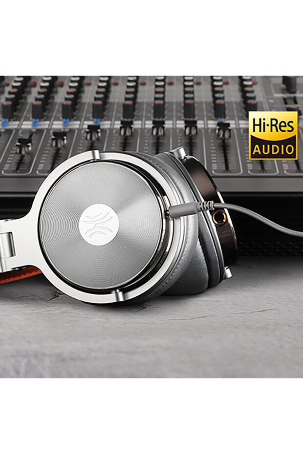 DJ'ler ve Müzik Yapımcıları için 3.5mm ve 6.35mm Çift Aux Girişli Space Gray Profesyonel DJ Kulaklık - 3