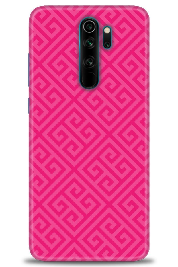 حافظة هاتف Xiaomi Redmi Note 8 Pro مطبوعة بدقة HD - فسيفساء وردي + واقي شاشة كامل