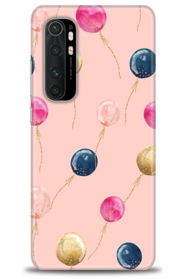 حافظة هاتف Xiaomi Mi Note 10 Lite مطبوعة بدقة HD - بالونات طائرة + واقي شاشة كامل