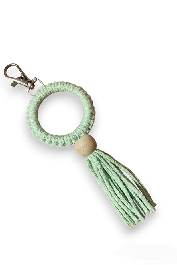 Handmade Macrame Ring Keychain & Bag Ornament