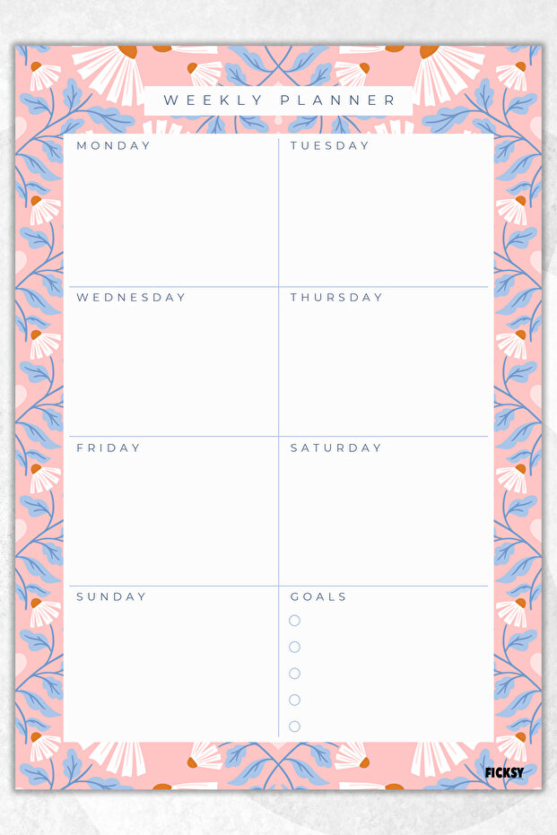 مخطط أسبوعي - مقاس A4 - 30 ورقة - مخطط أسبوعي - 1