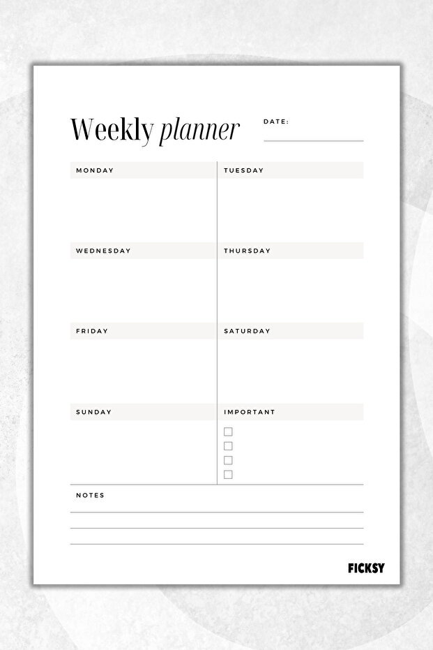 Weekly Planner - A4 Size To Do - 30 Sheets - Weekly Planner