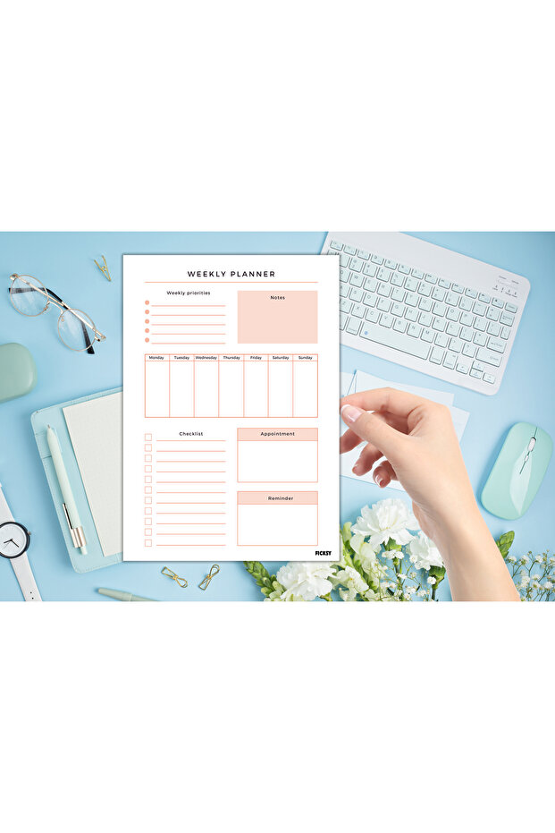 مخطط أسبوعي - مقاس A4 - 30 ورقة - مخطط أسبوعي - 2