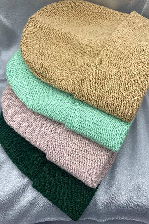 طقم قبعة شتوية أساسية قابلة للطي للجنسين مكونة من 4 قطع - 1