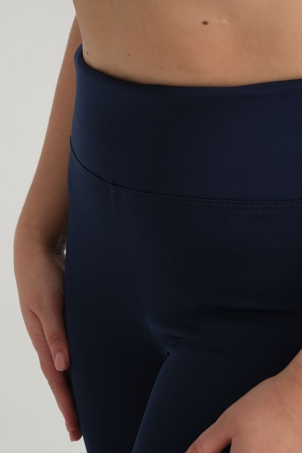 Curve Büyük Beden Örme Şardonlu Polarlı Kışlık Lacivert Tayt - 4
