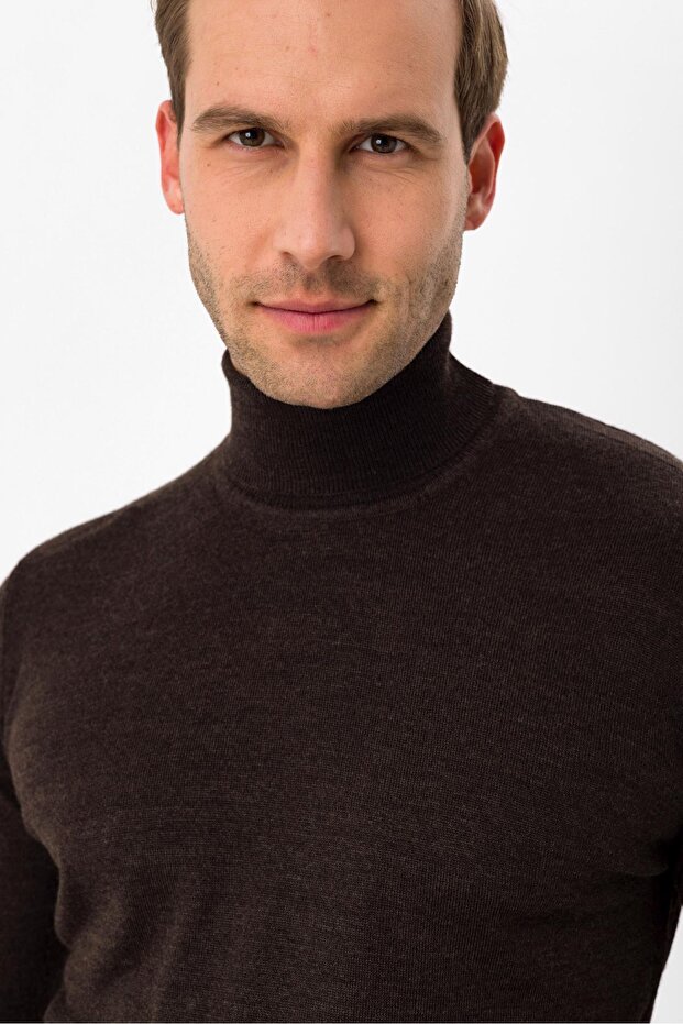 Balıkçı Yaka Regular Düz Triko - 3