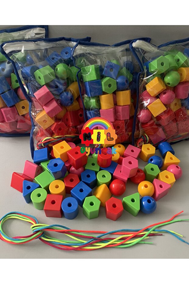 50 قطعة من الخرز الملون الهندسي - 1