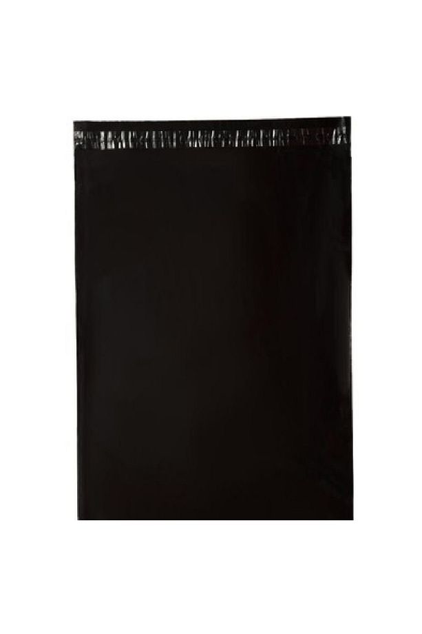 100 Adet Cepsiz 30x37+5 cm Siyah Kargo Poşeti Orta Boy Kargo Torbası 80 Mikron - 1
