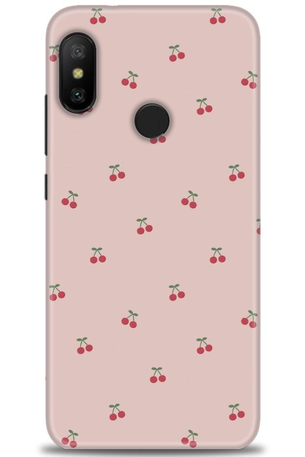 Xiaomi Mi A2 Lite Case Hd Printed Case - Tiny Cherries + Full Screen Protector