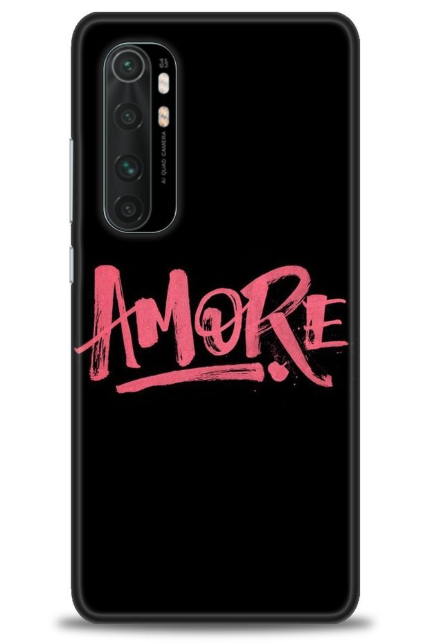 حافظة متوافقة مع هاتف Xiaomi Mi Note 10 Lite مطبوعة بدقة HD - Amore + واقي شاشة كامل