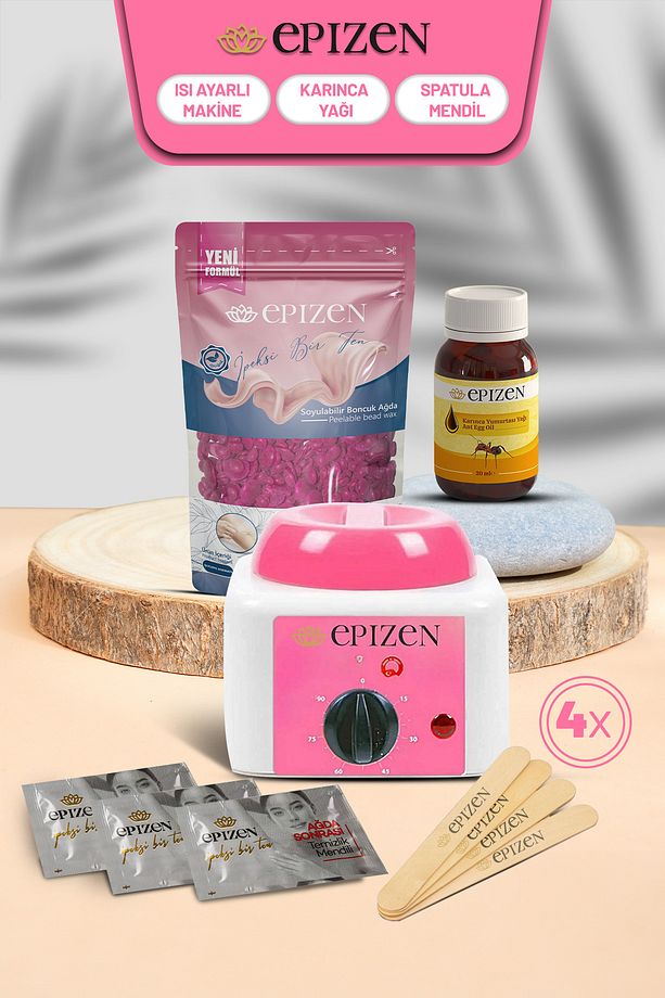 Sir Ağda Makinesi + Hassas Ciltler Için 250 Gr Boncuk Soyulabilir El Ağda - Mendil-Spatula Seti - 1