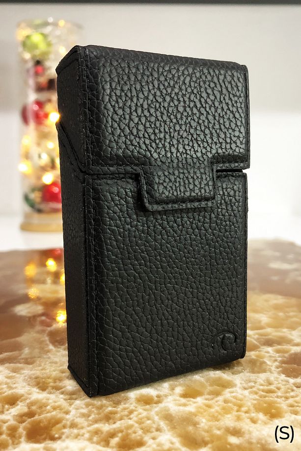 Deri Sigara Kutusu - Kısa Dar Paket (S) - Touch Blue-Slender- Mıknatıslı- SimSiyah - 3