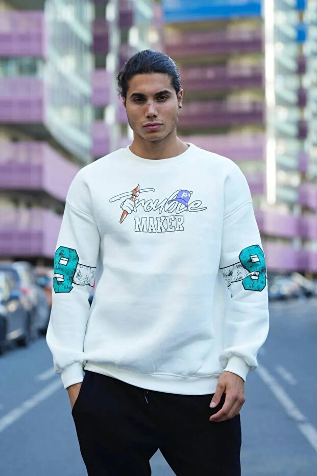 Purple Trouble Maker Oversize Sweatshirt