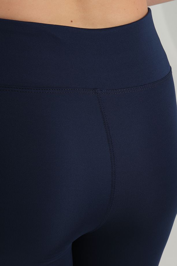 Curve Büyük Beden Örme Şardonlu Polarlı Kışlık Lacivert Tayt - 7