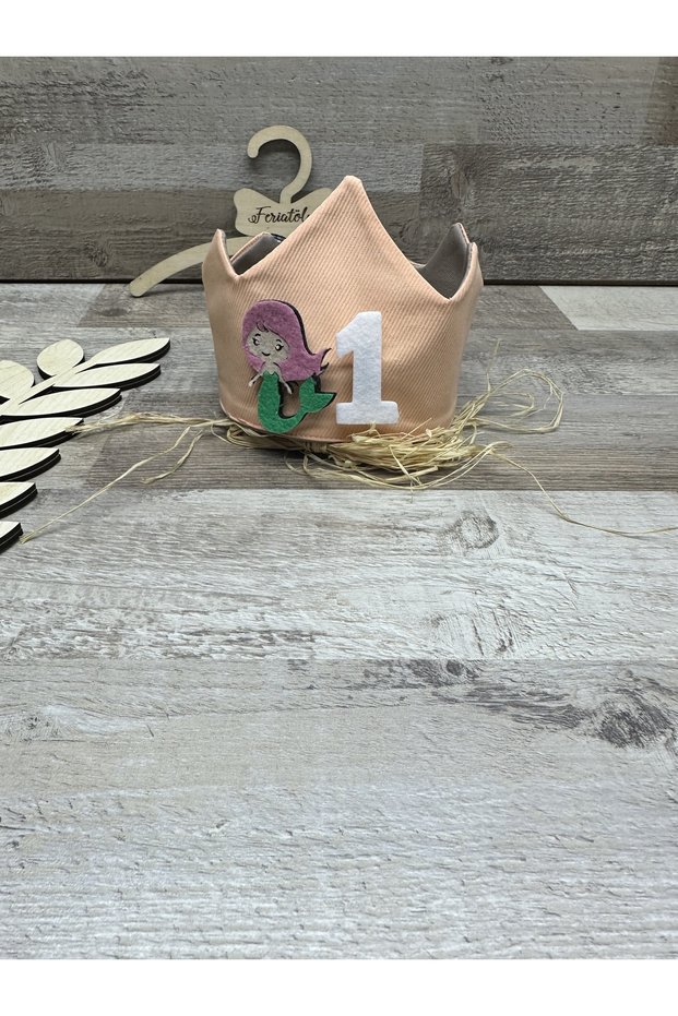 Salmon Color Baby Girl & Child Mermaid Concept Birthday Crown