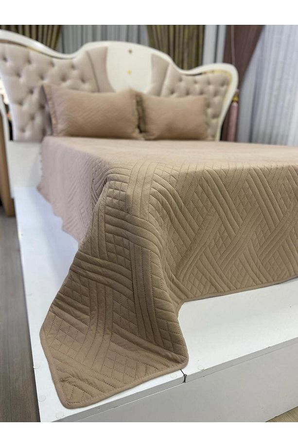 KAPİTÖNE YATAK ÖRTÜSÜ PAMUKSU PİKE TAKIMI ÇİFT KİŞİLİK 240X260 - 1