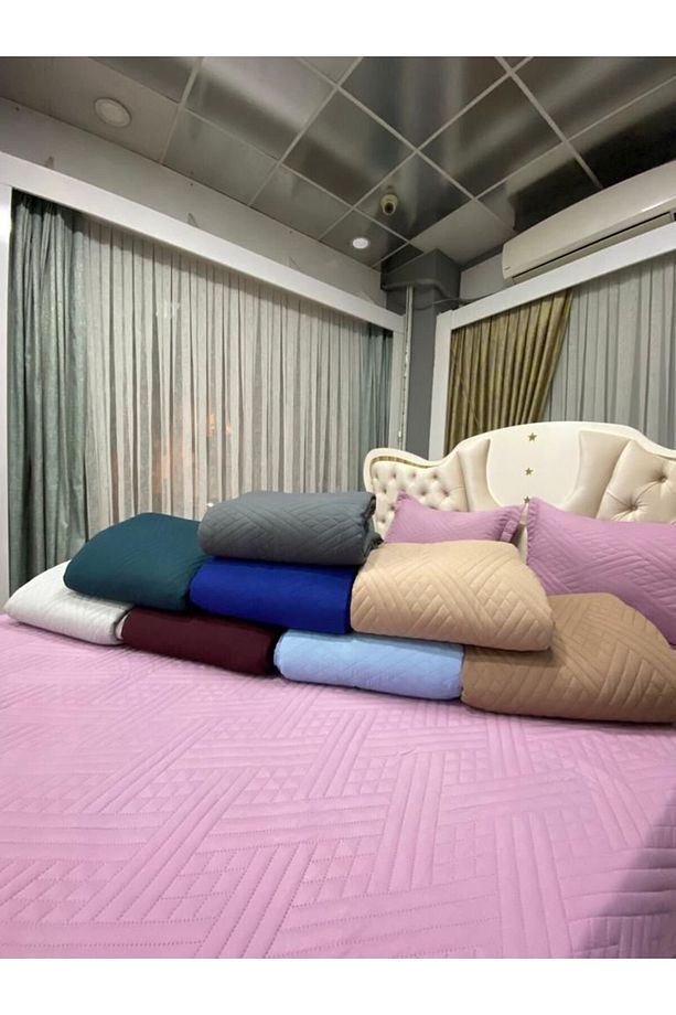 KAPİTÖNE YATAK ÖRTÜSÜ PAMUKSU PİKE TAKIMI ÇİFT KİŞİLİK 240X260 - 6