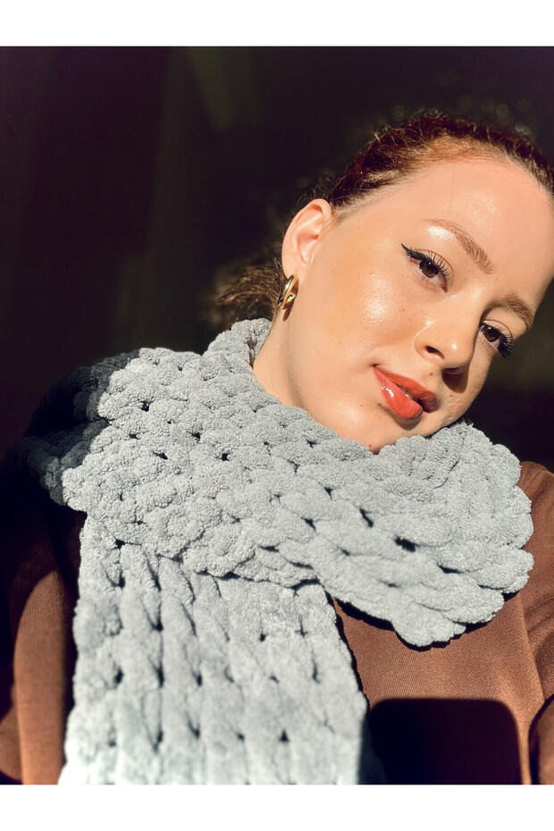 Eșarfă gri moale - 3