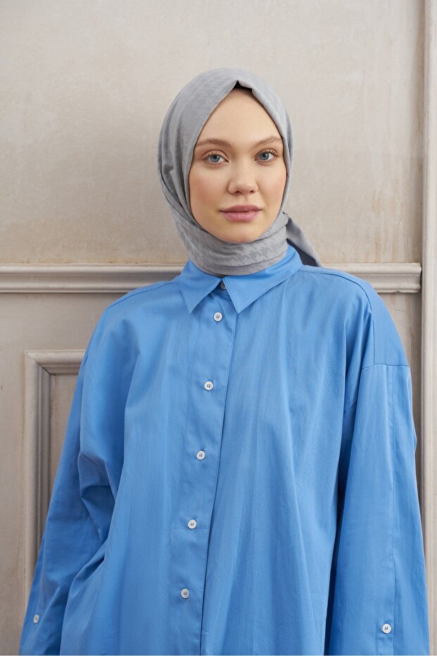 شال منقوش بيرلا - رمادي - 1