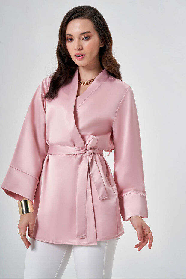 Satin Powder Kimono