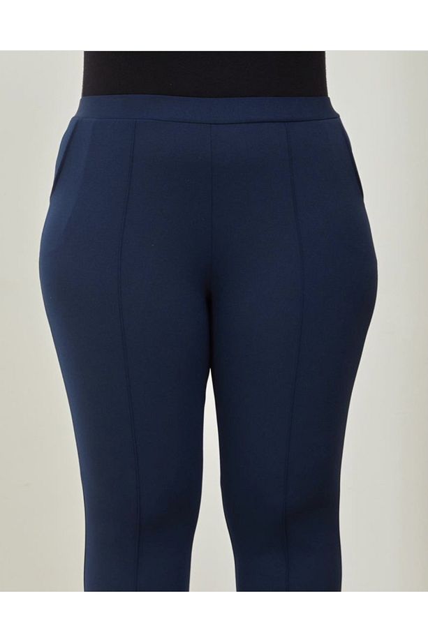 SCUBA YANLARDAN CEPLİ ÖNÜ DİKİŞLİ PAÇASI ÇAKMALI BELİ LASTİKLİ BÜYÜK BEDEN PANTOLON - 5