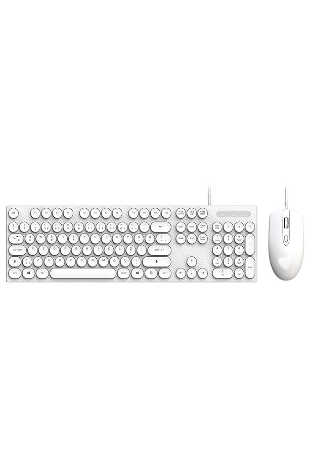 MK-119 Retro Daktilo Klavye Mouse Set Kablolu - 1