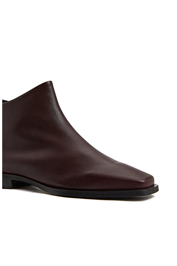 Bordo Kadın Deri Bot - 6