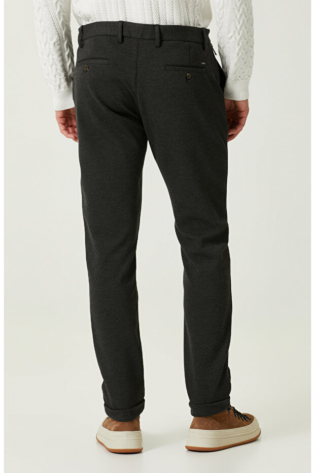 Örme Bağcıklı Antrasit Jogger Pantolon - 3