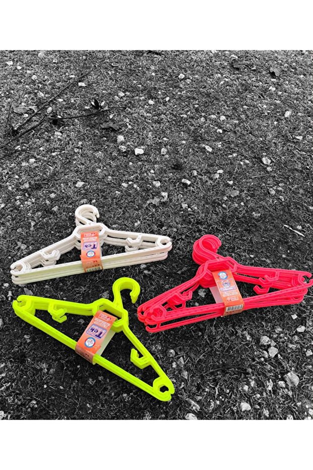 6 Pieces Bright Color Jumbo Plastic Clothes Hangers - a Quality - 2