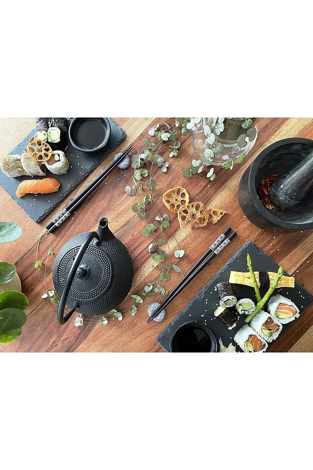 Sushi seti 2 kişilik – siyah, 10 parçalı Sushi yemek takımı - 5