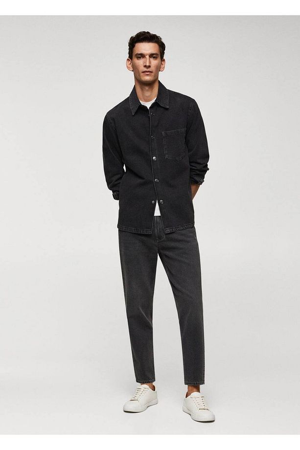 Koyu renk tappered-fit kot - 2