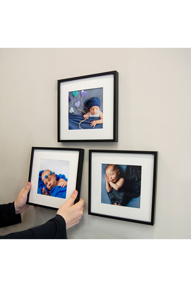 إطار حائط مربع مع لوحة حماية 3 قطع إطار لاصق مقاس 20 × 20 سم