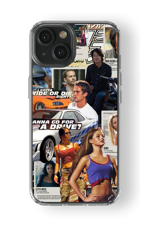 iPhone 15 Compatible Fast and Furious Design Printed Transparent Case