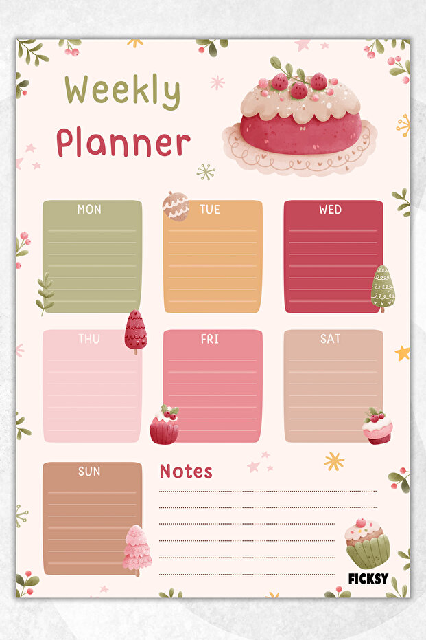 مخطط أسبوعي - مقاس A4 - 30 ورقة - مخطط أسبوعي - 1