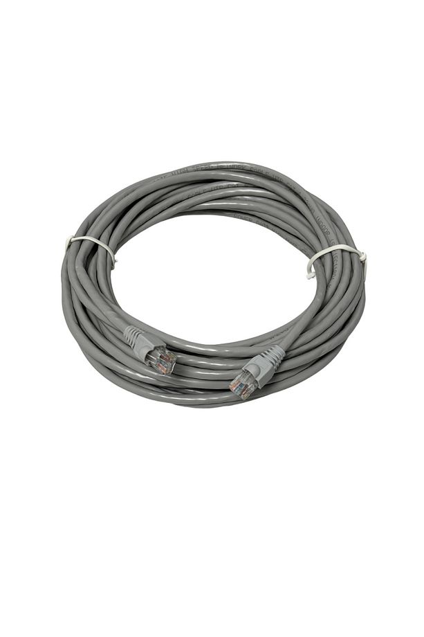 15 Metre Gri Renk Cat6 Internet Bilgisayar, Modem , Ip Kamera Rj45 Ethernet Patch Kablo - 1