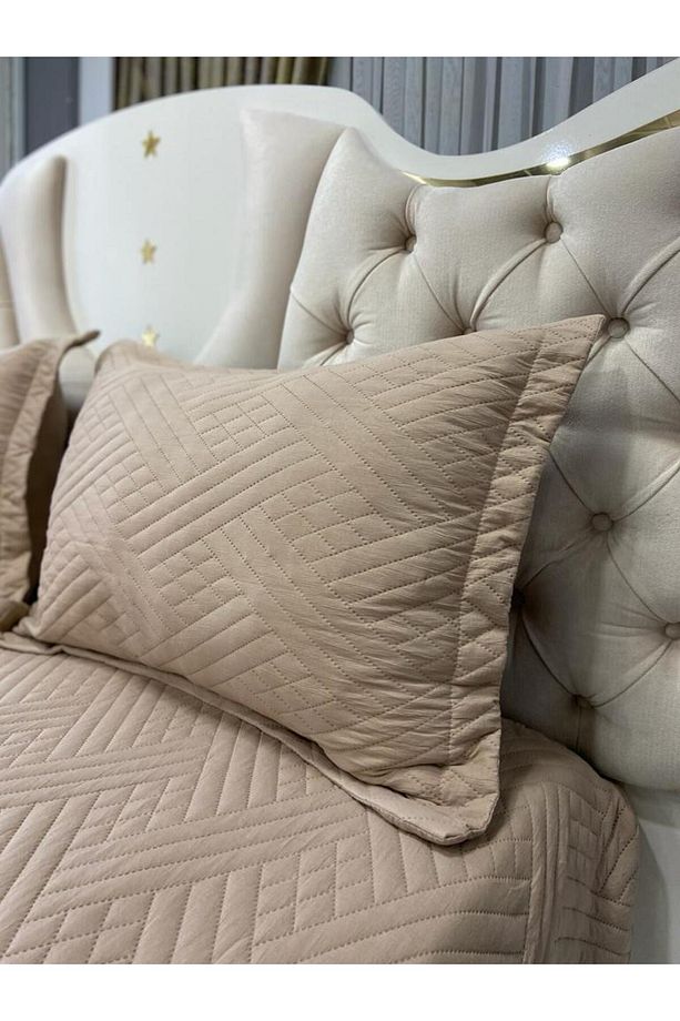 KAPİTÖNE YATAK ÖRTÜSÜ PAMUKSU PİKE TAKIMI ÇİFT KİŞİLİK 240X260 - 4