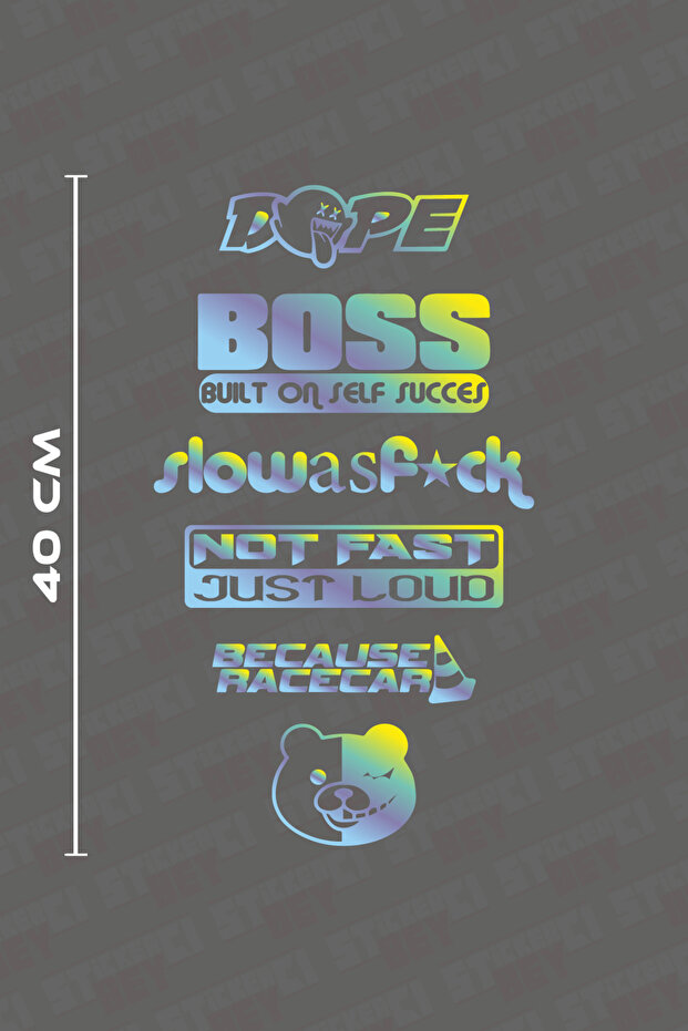 Dope because Raccer - Hologram Rear Window Sticker Kit, Foil Cut