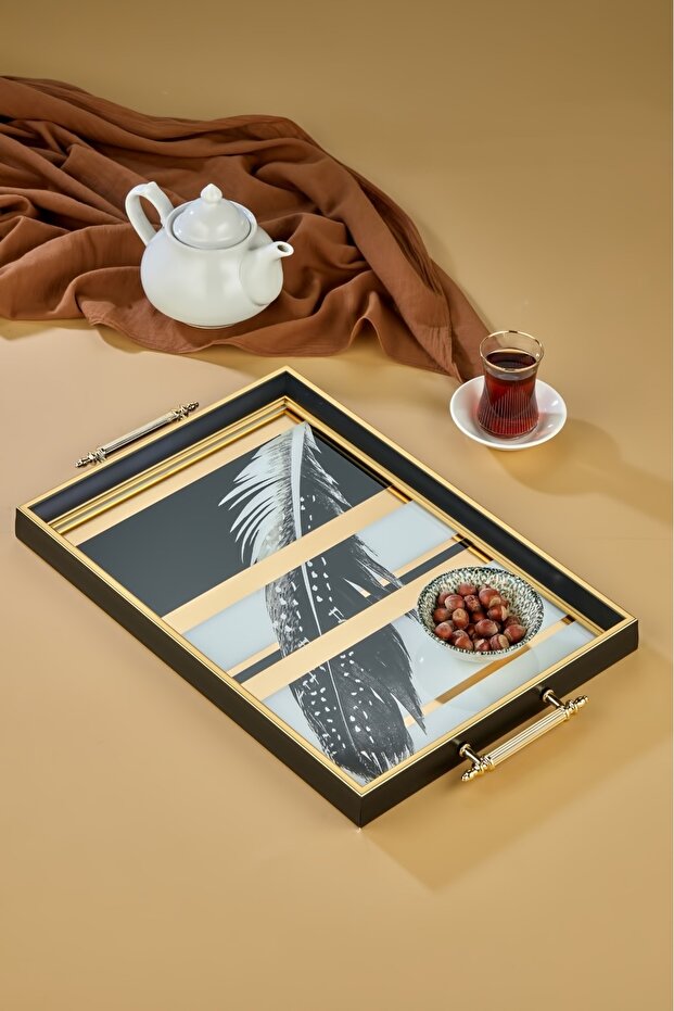 Damat kahve tepsisi , kahve tepsisi , servis tepsisi , Dekoratif Sunum Tepsisi - 1