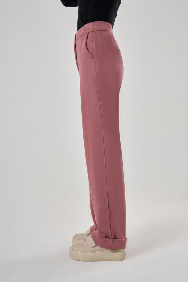 Suede Textured Tan Trousers