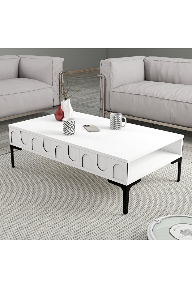 Lyon Orta Sehpa - Beyaz / Siyah - 1