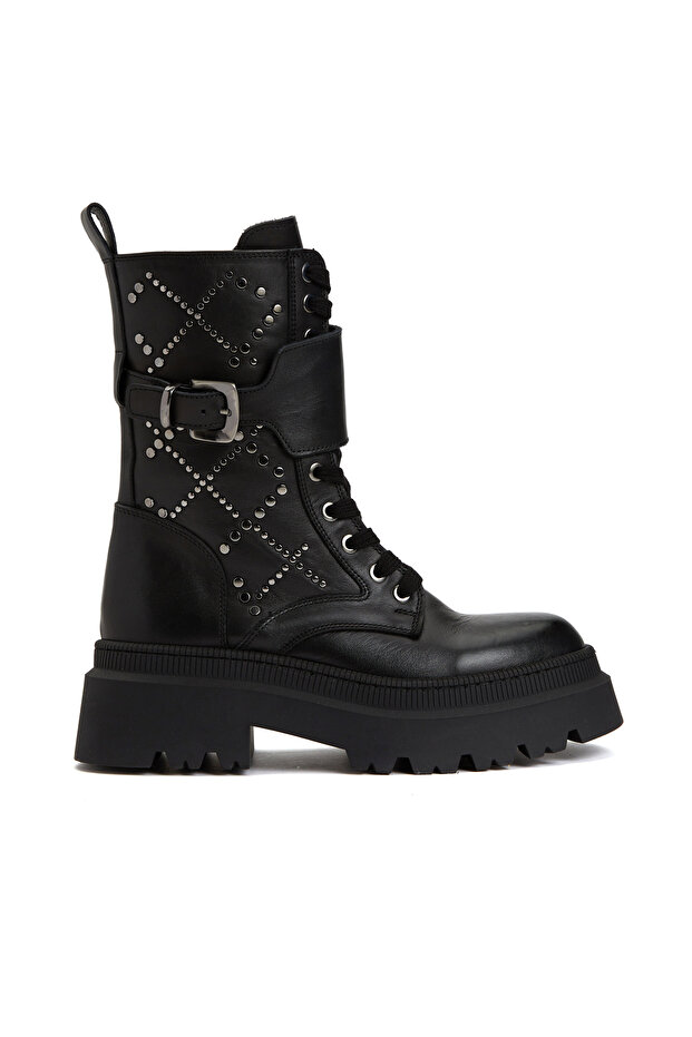 Siyah Kadın Deri Bot - 2