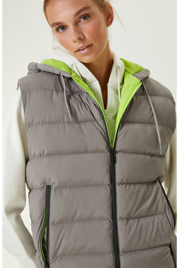 N-tech Gri Puffer Yelek - 4