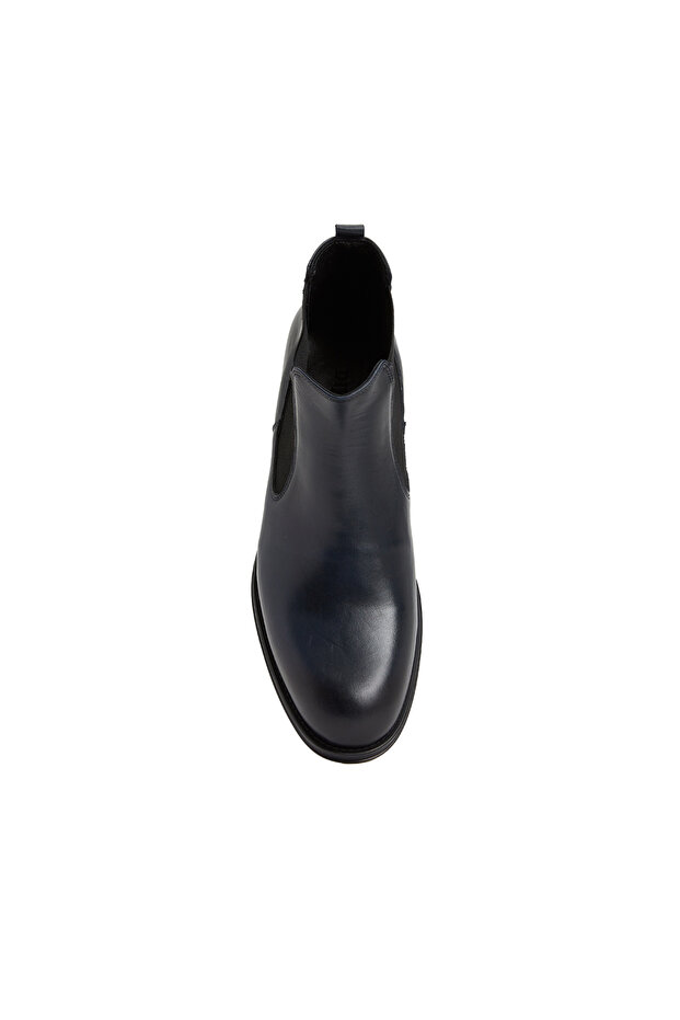 Lacivert Erkek Deri Bot - 4