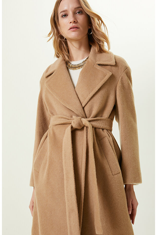 Camel Yün Karışımlı Manto - 2