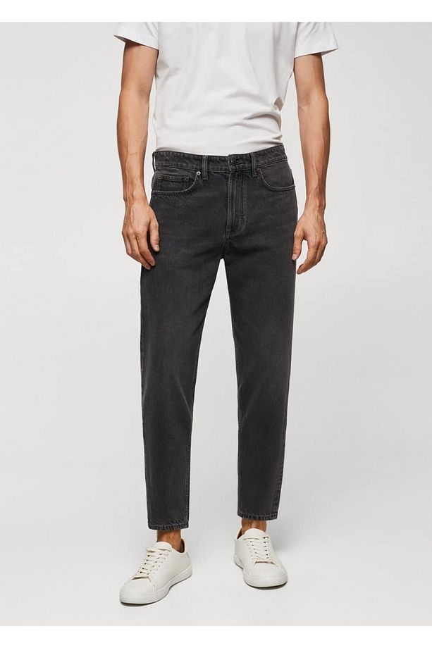 Koyu renk tappered-fit kot - 1