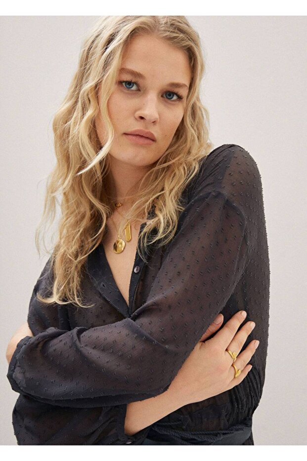 Uzun Plumeti Elbise - 6