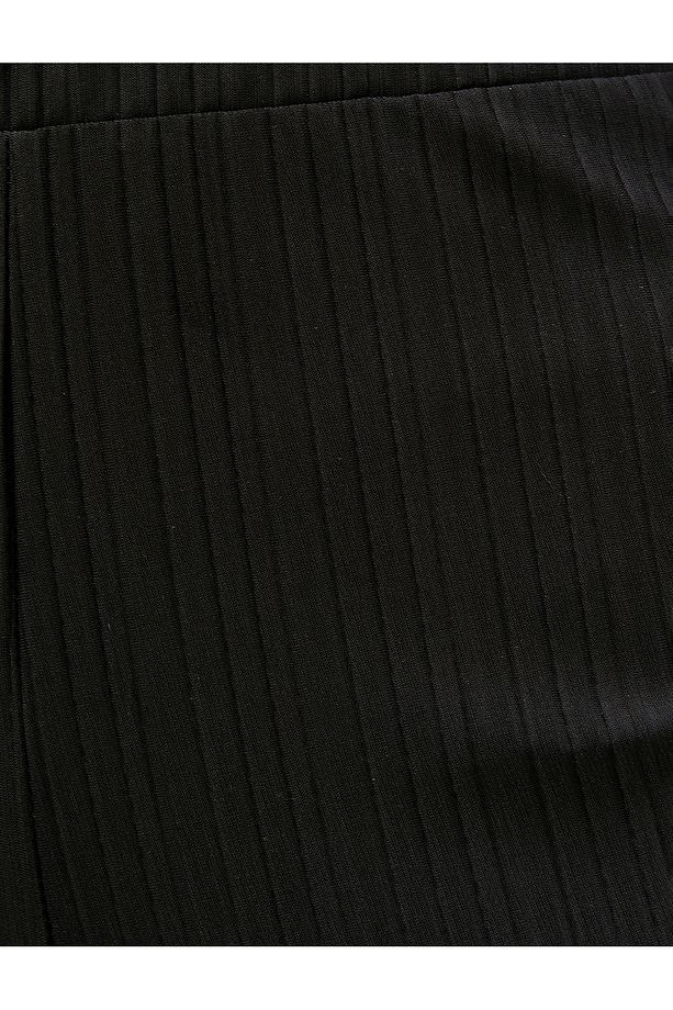 Piliseli Pantolon Yüksek Bel Beli Lastikli - 7