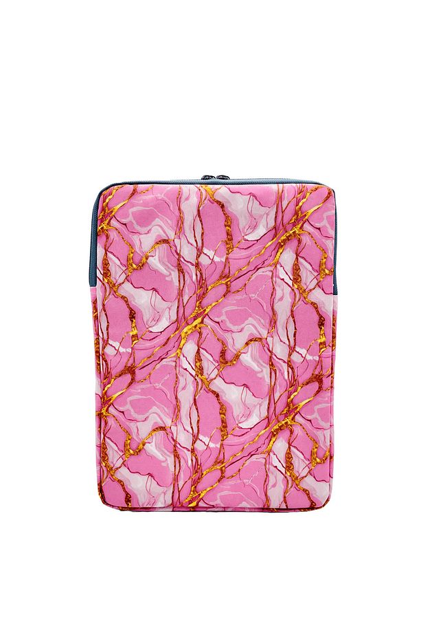 13-14'' Inç Pembe Mermer Desen Unisex Laptop/macbook/bilgisayar/notebook Kılıfı/çantası - 4