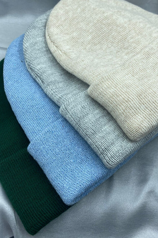 طقم قبعة شتوية محلية أساسية قابلة للطي للجنسين مكونة من 4 قطع - 2